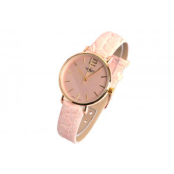 Montre Femme Rose Clair et Doree Cuir Originale Lisa Montre Michael John