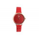 Montre Femme Rouge et Doree Cuir Originale Lisa Montre Michael John