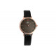 Montre Femme Noire et Doree Cuir Tendance Lisa Montre Michael John