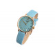 Montre Femme Bleue et Doree Cuir Fantaisie Lisa Montre Michael John