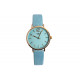 Montre Femme Bleue et Doree Cuir Fantaisie Lisa Montre Michael John