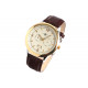 Montre Chronographe Doree Cuir Marron avec Dateur Classe Syonos Montre Michael John