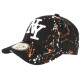 Casquette NY Orange Noire et Blanche Look Tags Streetwear Baseball Paynter CASQUETTES Hip Hop Honour