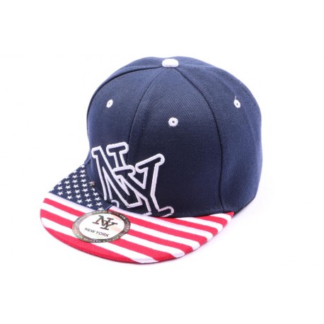 Casquette Snapback NY Bleu avec drapeau US enfant à partir de 8 ans ANCIENNES COLLECTIONS divers