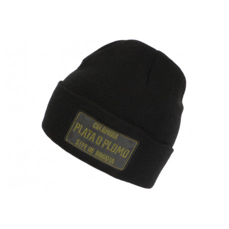 Bonnet Plata O Plomo Vert et Noir Streetwear Colombia Patch Reflechissant BONNETS Hip Hop Honour