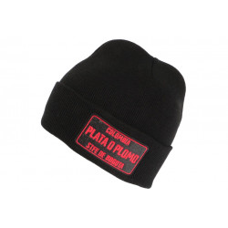 Bonnet Plata O Plomo Rouge et Noir Strass Streetwear Fashion Colombia BONNETS Hip Hop Honour