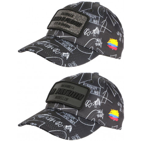 Casquette El Patron Plata o Plomo Noire Double Patch Strass Streetwear CASQUETTES SKR