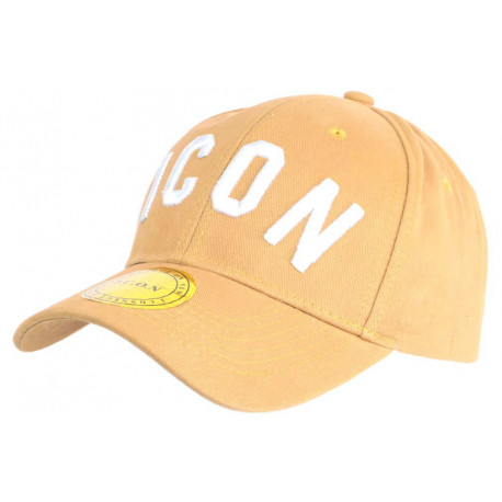 Casquette ICON Marron Clair et Blanche Design Streetwear Baseball Fyck CASQUETTES Hip Hop Honour