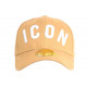 Casquette ICON Marron Clair et Blanche Design Streetwear Baseball Fyck CASQUETTES Hip Hop Honour