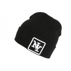 Bonnet New York Noir et Blanc en Laine Fashion et Chaude Newok BONNETS Hip Hop Honour