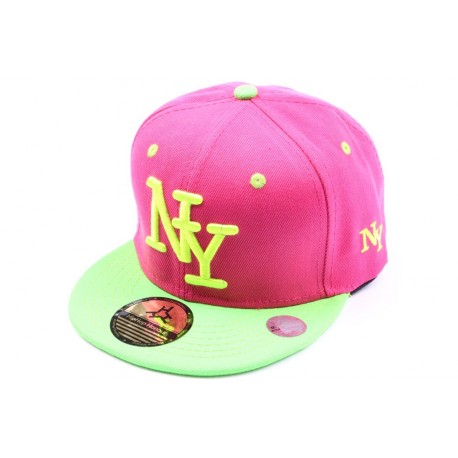 Casquette Snapback NY rose et verte enfant à partir de 8 ans ANCIENNES COLLECTIONS divers