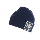 Bonnet NY Bleu Ecusson Strass Noir Fashion Laine Chaude Newyk BONNETS Hip Hop Honour