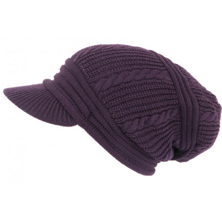 Bonnet Casquette Rasta Violet Fashion en Laine Kifty Nyls Création BONNETS Nyls Création