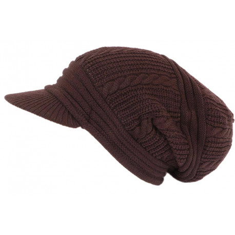 Bonnet Casquette Rasta Marron Fashion en Laine Kifty Nyls Création BONNETS Nyls Création