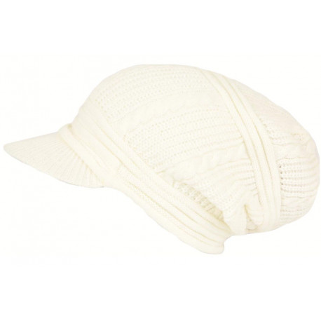 Bonnet Casquette Rasta Blanc Fashion en Laine Kifty Nyls Création BONNETS Nyls Création