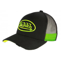 Casquette Von Dutch Vert Fluo et Noire Filet Baseball Neo CASQUETTES VON DUTCH