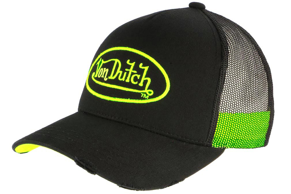 Casquette Trucker Von Dutch - Patches Kaki Et Gris, Ajustable Snapback, 50% Coton 50% Polyester - Style Streetwear Unisexe