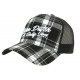 Casquette Von Dutch Blanche et Noire Carreaux Retro Trucker Baseball Mountain CASQUETTES VON DUTCH