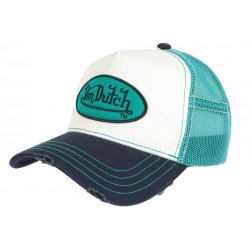 Casquette Von Dutch Bleue et Blanche Fashion Trucker Baseball Summer CASQUETTES VON DUTCH