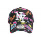 Casquette Enfant NY Noire et Rose Fashion Baseball Crown de 7 a 11 ans Casquette Enfant Hip Hop Honour