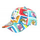 Casquette Enfant NY Orange et Bleue Print Original Pop Baseball de 7 à 11 ans Casquette Enfant Hip Hop Honour