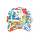 Casquette Enfant NY Orange et Bleue Print Original Pop Baseball de 7 à 11 ans Casquette Enfant Hip Hop Honour