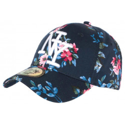 Casquette Enfant Bleue Fleurs Rouges Phuket Baseball de 7 à 11 ans ANCIENNES COLLECTIONS divers