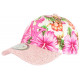 Casquette Enfant Strass Rose Fleurs Beige Hawaï NY Baseball de 7 à 11 ans ANCIENNES COLLECTIONS divers