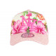 Casquette Enfant Strass Rose Fleurs Beige Hawaï NY Baseball de 7 à 11 ans ANCIENNES COLLECTIONS divers