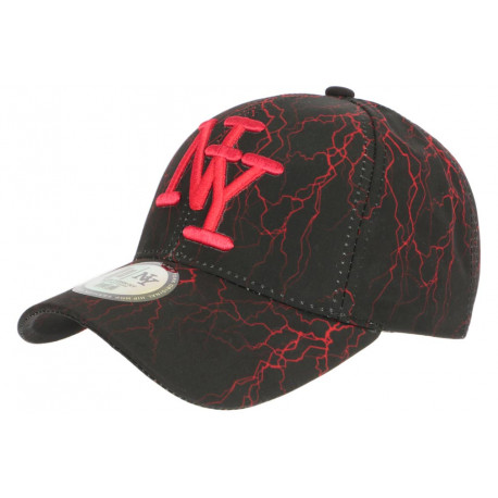 Casquette Enfant Rouge et Noire Eklyr Originale NY Baseball de 7 à 12 ans Casquette Enfant Hip Hop Honour