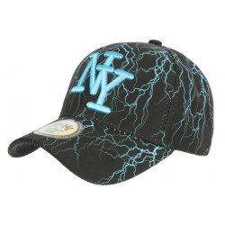 Casquette Enfant Bleue et Noire Eklyr Originale NY Baseball de 7 à 12 ans Casquette Enfant Hip Hop Honour