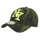 Casquette Enfant Jaune Fluo et Noire Eklyr Originale NY Baseball de 7 à 12 ans Casquette Enfant Hip Hop Honour