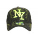 Casquette Enfant Jaune Fluo et Noire Eklyr Originale NY Baseball de 7 à 12 ans Casquette Enfant Hip Hop Honour