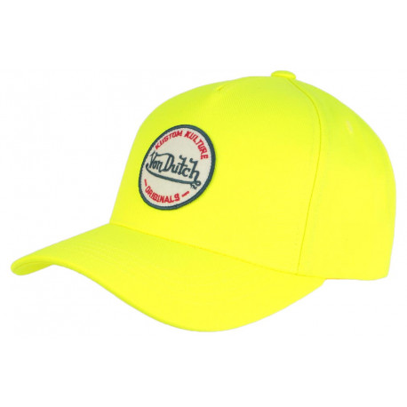 Casquette Von Dutch Jaune Fluo, casquette baseball fashion livré 48h!