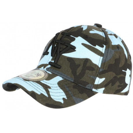 Casquette NY Militaire Bleue et Marron Camouflage baseball Chief CASQUETTES Hip Hop Honour