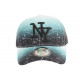 Casquette Enfant Grise et Blanche Originale Lyniz NY Baseball de 7 a 12 ans Casquette Enfant Hip Hop Honour