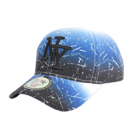 Casquette Enfant Bleue et Blanche Streetwear Lyniz NY Baseball de 7 a 12 ans Casquette Enfant Hip Hop Honour