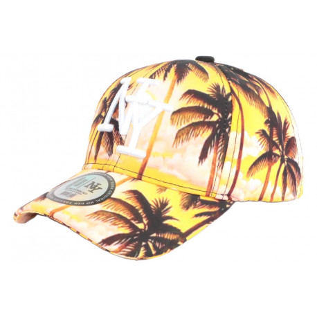 Casquette Enfant Jaune et Noire Print Palmiers NY Baseball Sunrise 7 a 12 ans ANCIENNES COLLECTIONS divers