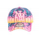 Casquette Enfant Rose et Bleue Palmiers Tropicale NY Baseball Sunrise 7 a 12 ans Casquette Enfant Hip Hop Honour