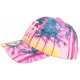 Casquette Enfant Rose et Bleue Palmiers Tropicale NY Baseball Sunrise 7 a 12 ans Casquette Enfant Hip Hop Honour