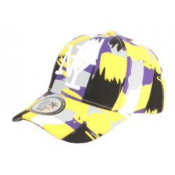 Casquette Enfant Violette et Jaune Mode Originale NY Baseball Arlek de 7 a 11 ans Casquette Enfant Hip Hop Honour