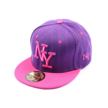 Casquette Snapback NY Violet et Rose enfant à partir de 8 ans ANCIENNES COLLECTIONS divers