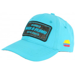 Casquette Plata o Plomo Bleu Fluo et Strass Noir Colombia Baseball CASQUETTES SKR