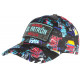 Casquette El Patron Bleue et Noire Print Streetwear Colombia Baseball CASQUETTES SKR