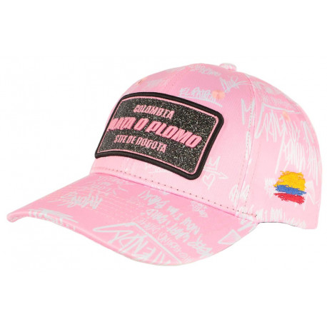 Casquette Plata o Plomo Rose et Blanche Strass Streetwear Colombia Baseball CASQUETTES SKR