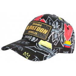 Casquette El Patron Noire et Dorée Strass Print Streetwear Colombia Baseball CASQUETTES SKR