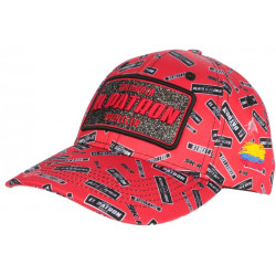 Casquette El Patron Rouge et Noire Strass Print Streetwear Colombia Baseball CASQUETTES SKR