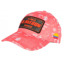 Casquette El Patron Corail et Noire Strass Look Streetwear Colombia Baseball CASQUETTES SKR