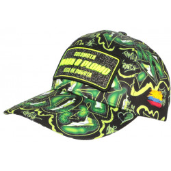 Casquette Plata o Plomo Verte Fluo et Noire Strass Streetwear Colombia Baseball CASQUETTES SKR