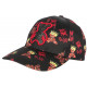 Casquette Teddy Bad Noire et Rouge Strass Print Streetwear Fashion Baseball CASQUETTES SKR